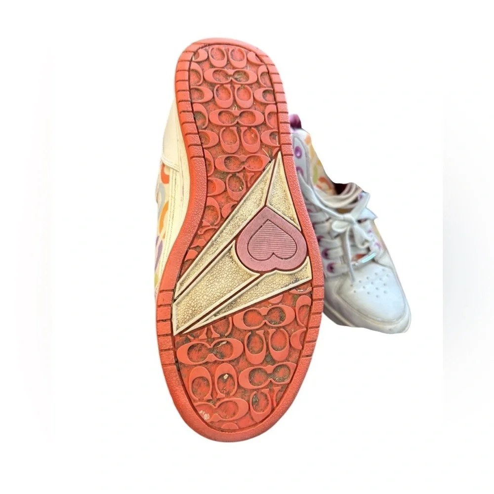 COACH women’s Vintage "Norra" Sneaker
High Tops white pink sz 6M preloved - Picture 7 of 11
